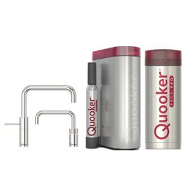 Quooker kranen Quooker CUBE met Twintaps Nordic Square Chroom en PRO3-VAQ reservoir