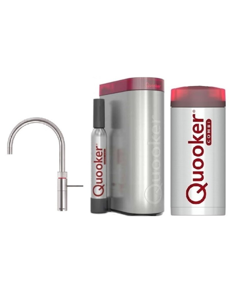 Quooker kranen Quooker CUBE met Fusion Round Chroom en Combi+ 2.2 reservoir