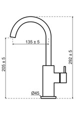 Qisani Qisani Flow wastafelkraan Zwart Gecoat Rond 25601.03