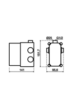 Qisani Qisani Flow thermostatische inbouwkraan 1-weg rond Copper / Koper