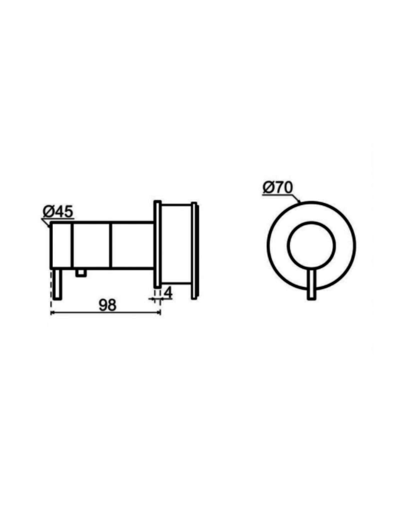 Qisani Qisani Flow thermostatische inbouwkraan 1-weg rond Gold / Goud