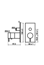 Qisani Qisani Flow thermostatische inbouwset 2-weg vierkant  Zwart Gecoat