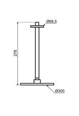 Qisani Qisani Flow hoofddouche 30 cm met plafonddouchearm RVS