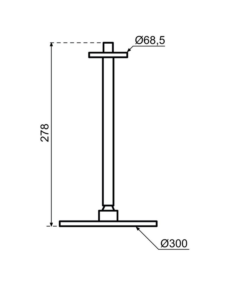 Qisani Qisani Flow hoofddouche 30 cm met plafonddouchearm RVS