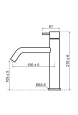 Qisani Qisani Flow medium wastafelkraan Gun Metal Zwart opbouw