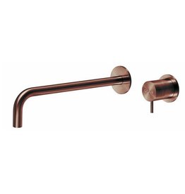 Qisani Qisani Flow Copper / Koper wastafelkraan inbouw 25 cm uitloop