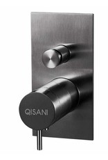 Qisani Qisani Flow thermostatische inbouwkraan 2-weg vierkant Gun Metal Zwart