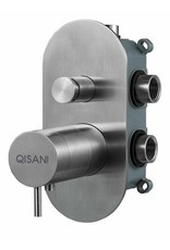 Qisani Qisani Flow thermostatische inbouwkraan 2-weg ovaal RVS