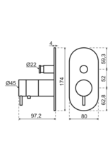 Qisani Qisani Flow inbouwset Zwart Gecoat Rond