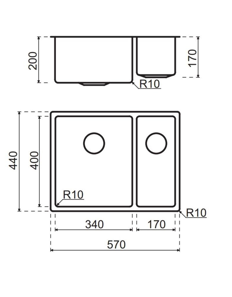 Lanesto Lanesto Destra 051 Inleg spoelbak links