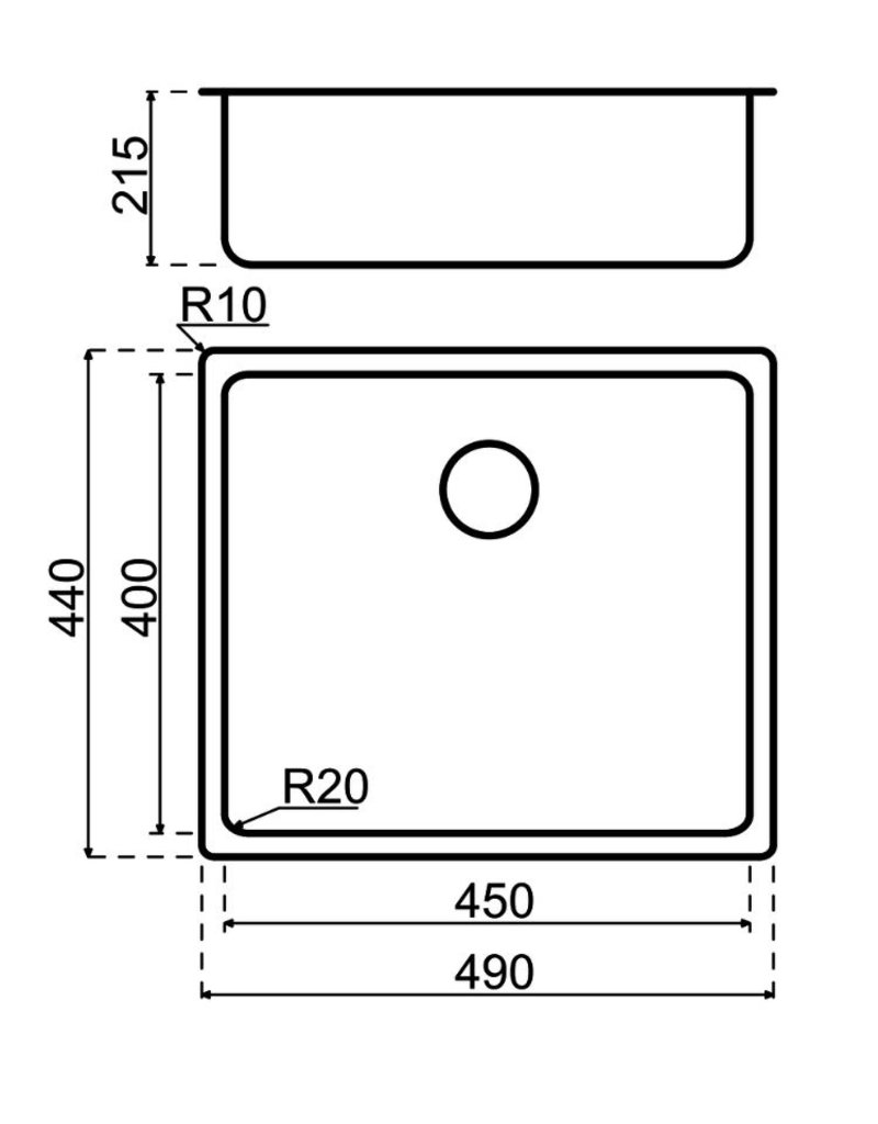 Lanesto Lanesto Giro 914 45x40 Inleg spoelbak