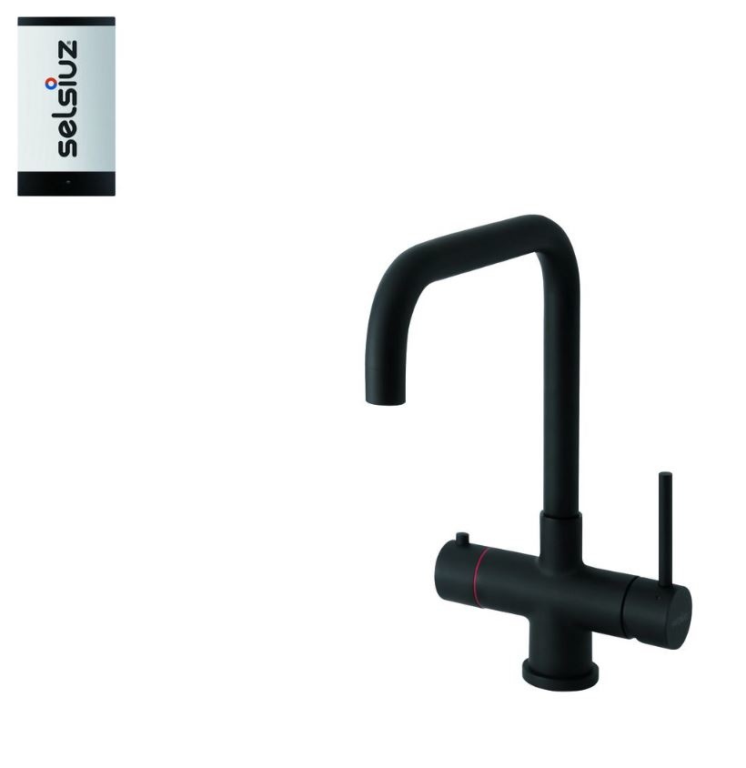 Selsiuz Push & Turn Haaks Sturdy Black Zwart 350664 met Single