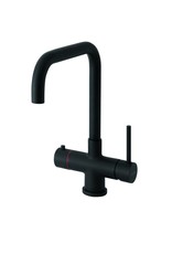 Selsiuz kranen Selsiuz Push & Turn Haaks Sturdy Black Zwart 350667 met TITANIUM Combi Extra Boiler 3 in 1 kokend water keukenkraan