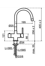 Selsiuz kranen Selsiuz Push & Turn Rond Chroom 350654 met TITANIUM Single Boiler 3 in 1 kokend water keukenkraan