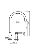 Lanesto Lanesto by Osiris Cone Counter 251337 Eenhendel keukenkraan Zwart - Sturdy Black PVD