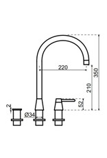 Selsiuz kranen Selsiuz Osiris Cone Counter 3-in-1 Sturdy Black Zwart met TITANIUM Combi (Extra) boiler