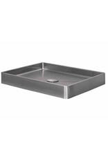 Qisani Qisani Vanity wastafel 52x41x7 RVS, incl. vaste  plug 18132.02