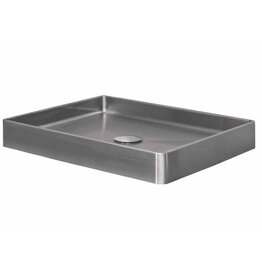 Qisani Qisani Vanity wastafel 52x41x7 RVS, incl. vaste  plug 18132.02