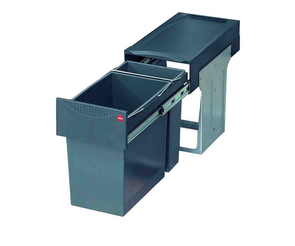 Hailo Afvalemmer Duo-Automatic - 16 liter 341607 Grijs Zwart Draaideurkasten - | Keukenspoelbakken en Keukenkranen Hailo Afvalemmer Duo-Automatic - 16 liter 341607 Grijs Zwart Draaideurkasten - | Keukenspoelbakken en Keukenkranen