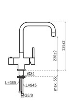 Selsiuz kranen Losse Selsiuz Haaks Zwart - Sturdy Black kokend water kraan