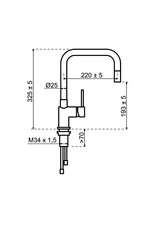 Lanesto Lanesto Quadrato Eenhendelkeukenmengkraan met uittrekbare perlator Gold / Goud