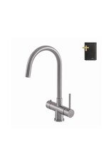 Selsiuz kranen Selsiuz 3 in 1 Rond Inox (RVS) 351207 met Combi (Extra) boiler kokend water kraan