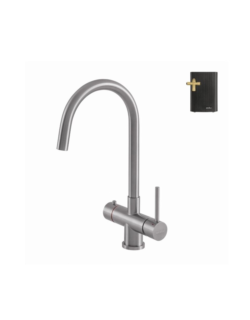 Selsiuz kranen Selsiuz 3 in 1 Rond Inox (RVS) 351207 met Combi (Extra) boiler kokend water kraan