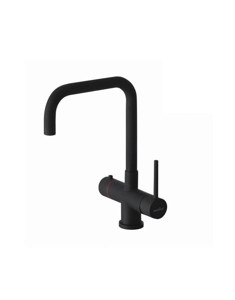 Selsiuz kranen Selsiuz 351220 Push & Turn 3-in-1 Haaks Sturdy Black Zwart met Combi (Extra) boiler