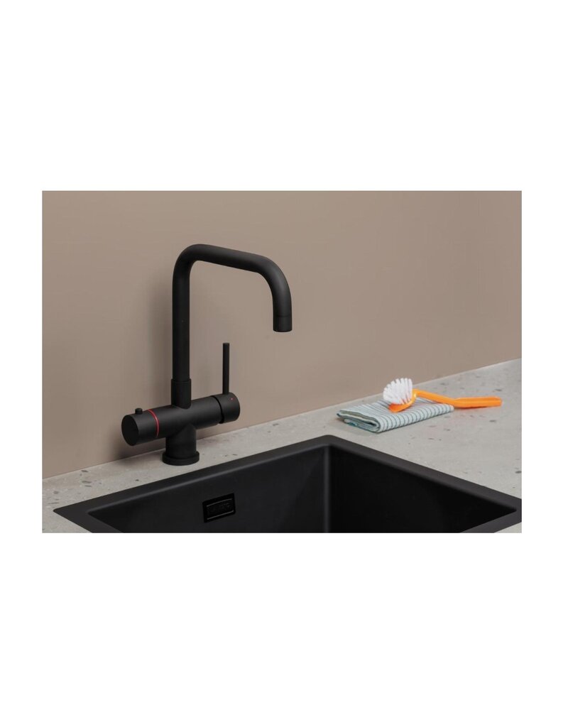 Selsiuz kranen Selsiuz 351220 Push & Turn 3-in-1 Haaks Sturdy Black Zwart met Combi (Extra) boiler