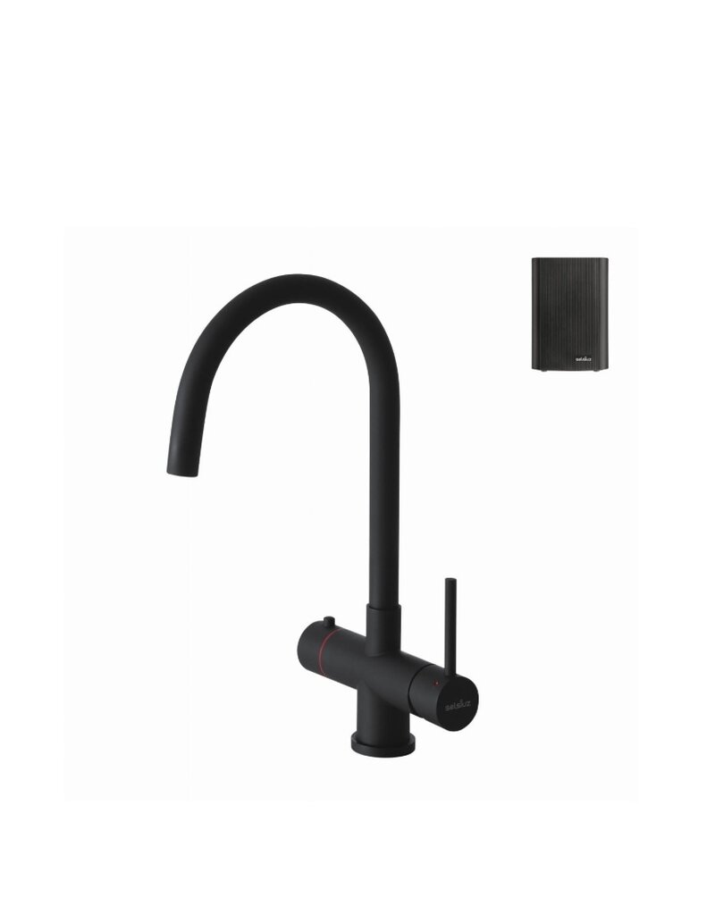 Selsiuz kranen Selsiuz 351202 Push & Turn 3-in-1 Rond Sturdy Black Zwart met Single Boiler