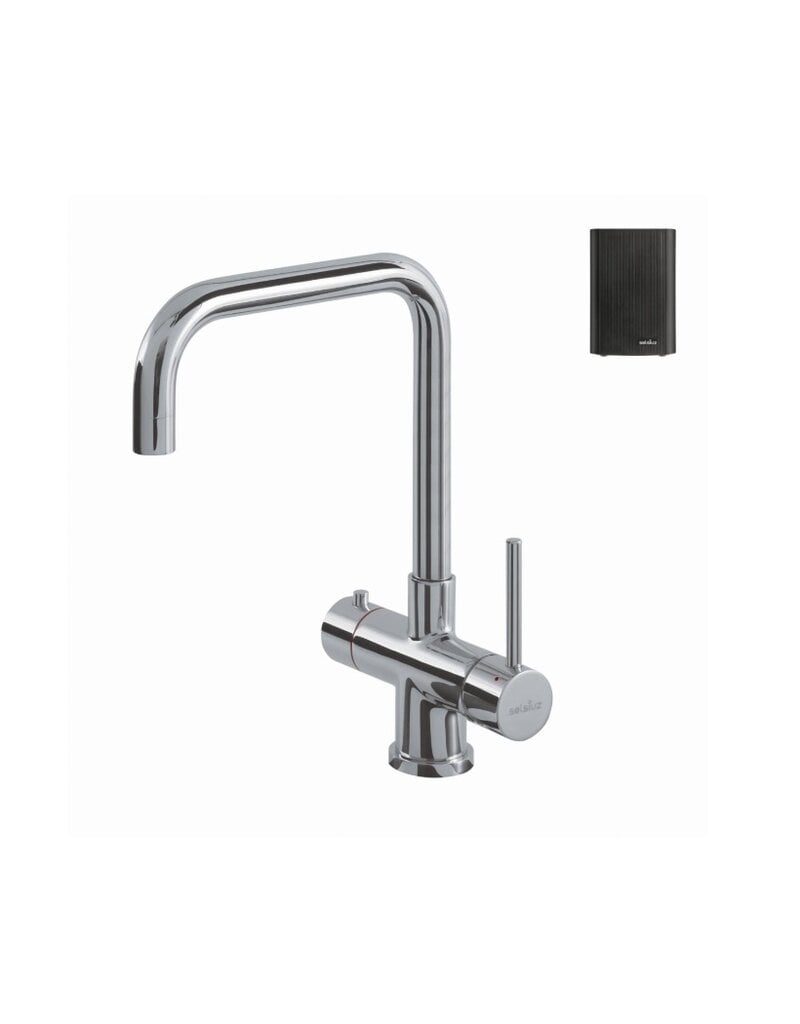 Selsiuz kranen Selsiuz 351212 Push & Turn 3-in-1 Haaks Chrome met Single Boiler