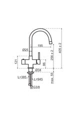 Selsiuz kranen Selsiuz 351204 Push & Turn 3-in-1 Rond Copper Koper met Single Boiler