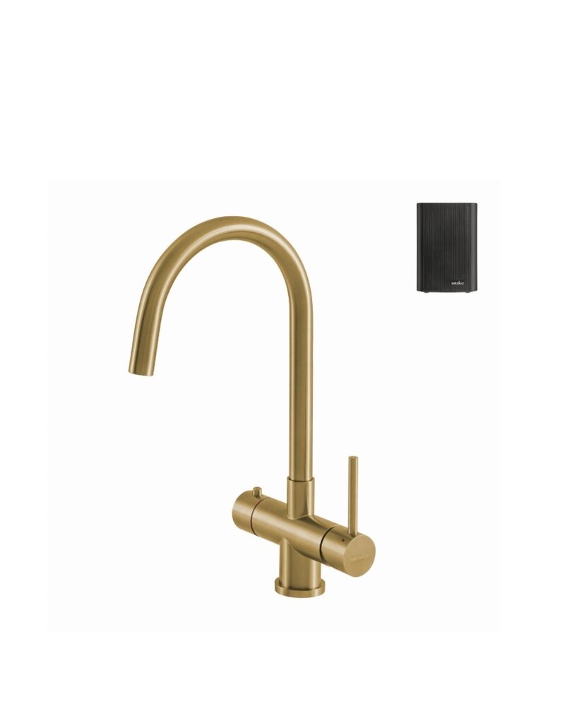 Selsiuz kranen Selsiuz 351205 Push & Turn 3-in-1 Rond Gold Goud met Single Boiler