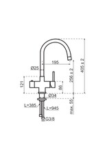 Selsiuz kranen Selsiuz 351200 Push & Turn 3-in-1 Rond Chrome Chroom met Single Boiler