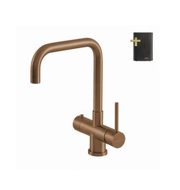 Selsiuz kranen Selsiuz 351222 Push & Turn 3-in-1 Haaks Copper Koper met Combi (Extra) Boiler