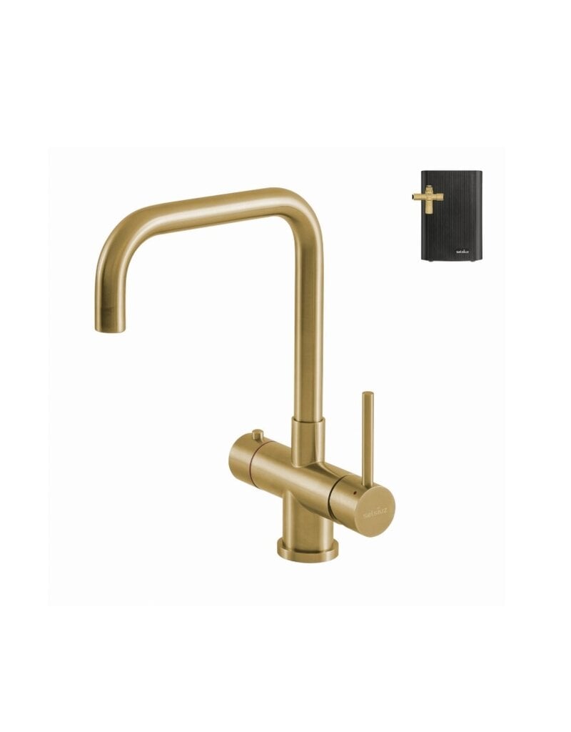 Selsiuz kranen Selsiuz 351223 Push & Turn 3-in-1 Haaks Gold Goud met Combi (Extra) Boiler
