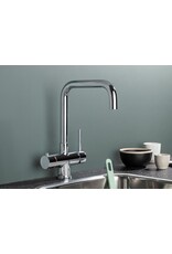 Selsiuz kranen Selsiuz 351218 Push & Turn 3-in-1 Haaks Chrome Chroom met Combi (Extra) Boiler