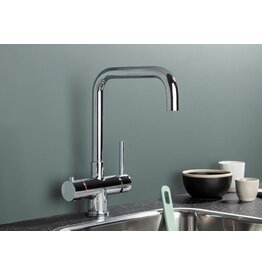 Selsiuz kranen Selsiuz 351218 Push & Turn 3-in-1 Haaks Chrome Chroom met Combi (Extra) Boiler