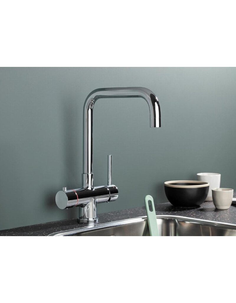 Selsiuz kranen Selsiuz 351218 Push & Turn 3-in-1 Haaks Chrome Chroom met Combi (Extra) Boiler