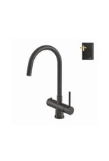 Selsiuz kranen Selsiuz 351209 Push & Turn 3-in-1 Rond Gun Metal met Combi (Extra) Boiler