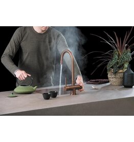 Selsiuz kranen Selsiuz 351210 Push & Turn 3-in-1 Rond Copper Koper met Combi (Extra) Boiler