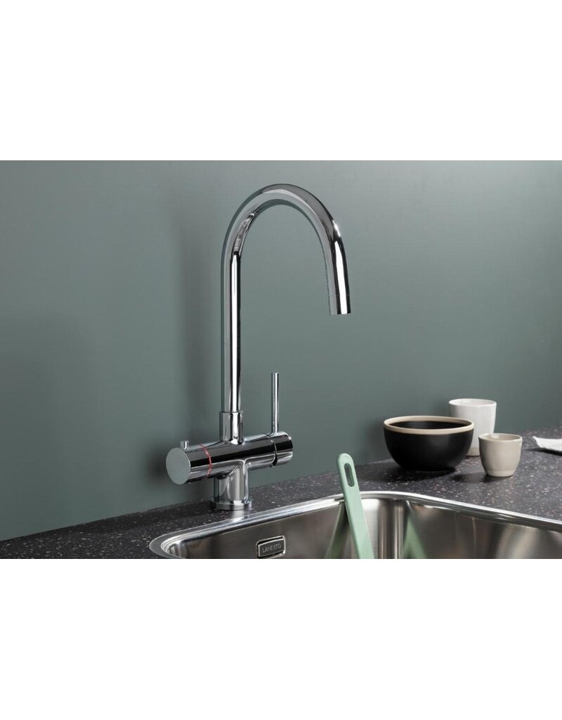 Selsiuz kranen Selsiuz 351206 Push & Turn 3-in-1 Rond Chrome Chroom met Combi (Extra) Boiler