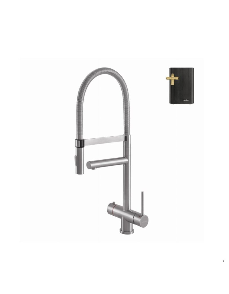 Selsiuz kranen Selsiuz 351228 Push & Turn  3-in-1 XL Inox (RVS) met Combi (Extra) Boiler