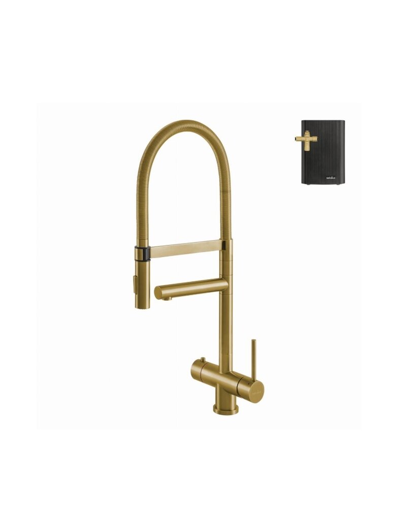 Selsiuz kranen Selsiuz 351231 Push & Turn  3-in-1 XL Gold Goud met Combi (Extra) Boiler