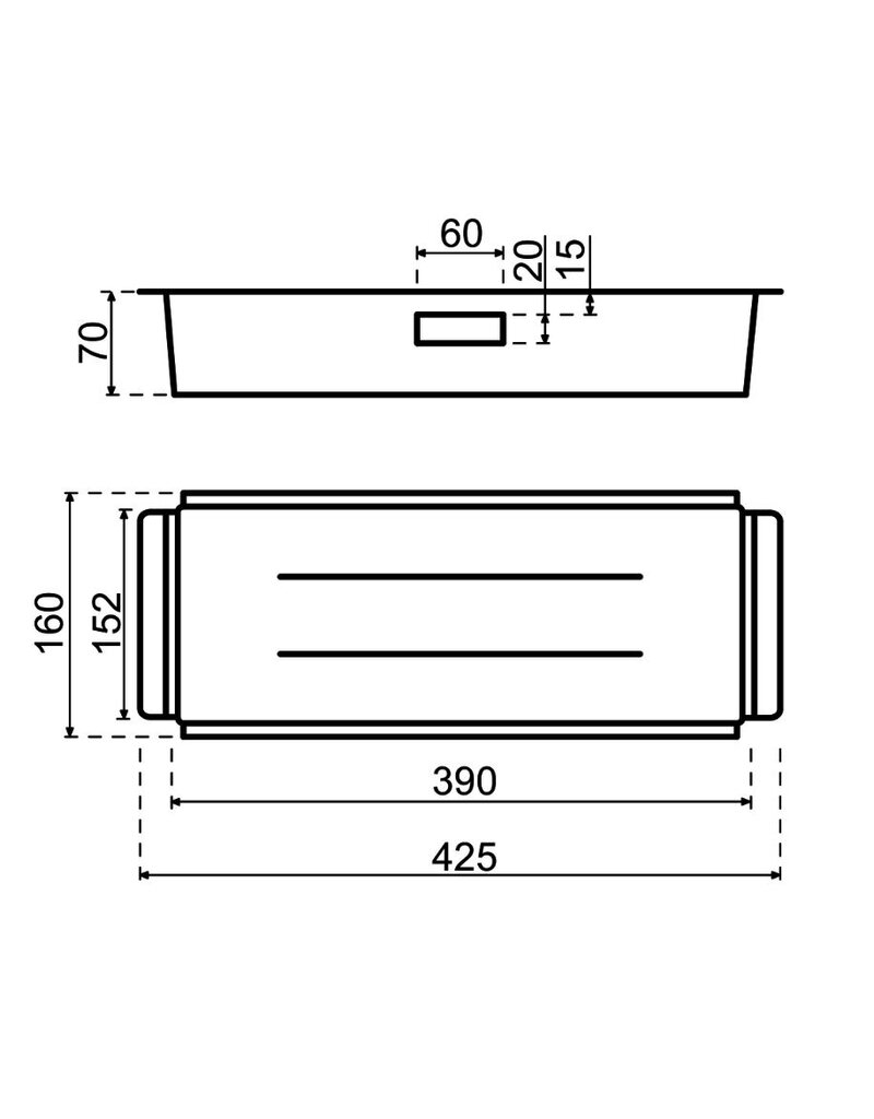 Lanesto Lanesto Urban Patinated Brass inzetbakje voor spoelbak
