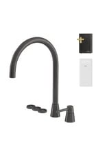 Selsiuz kranen Selsiuz Osiris Cone Counter 5-in-1 Gun Metal Zwart met TITANIUM Combi (Extra) boiler en Cooler