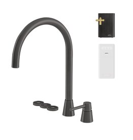 Selsiuz kranen Selsiuz Osiris Cone Counter 5-in-1 Gun Metal Zwart met TITANIUM Combi (Extra) boiler en Cooler