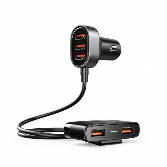 Joyroom Autolader mit 5 USB poorten (3.0 Quick Charge) - Schwarz