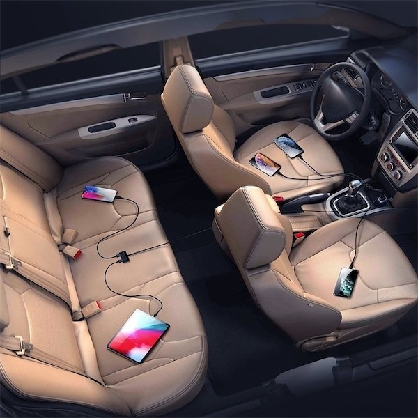 Joyroom Autolader mit 5 USB poorten (3.0 Quick Charge) - Schwarz