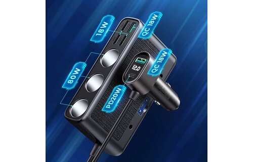 Joyroom Autolader - 9 In 1 Auto oplader 154W En 1 Meter Kabel - Zwart